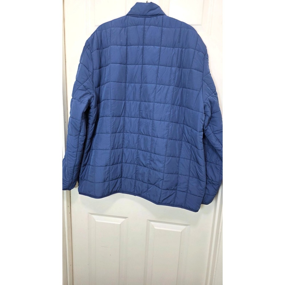 Voyager Men's XXL Blue Quilted Full-Zip Jacket Plaid Fleece Lining Lightweight - Picture 3 of 8